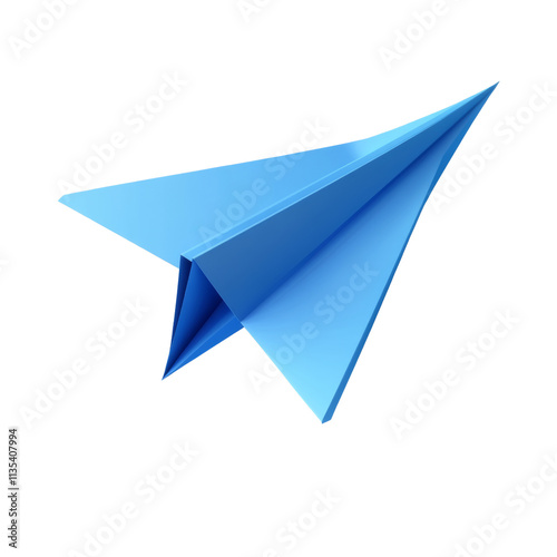 Free Download a blue paper airplane 3d render icon isolated on transparent background cutout - GFXLoad
