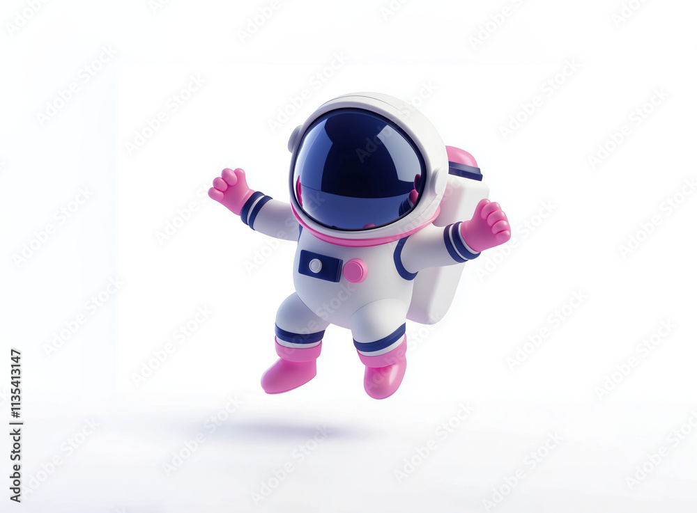 3d cute space man character isolated on white background 3d cute space man character isolated on white background