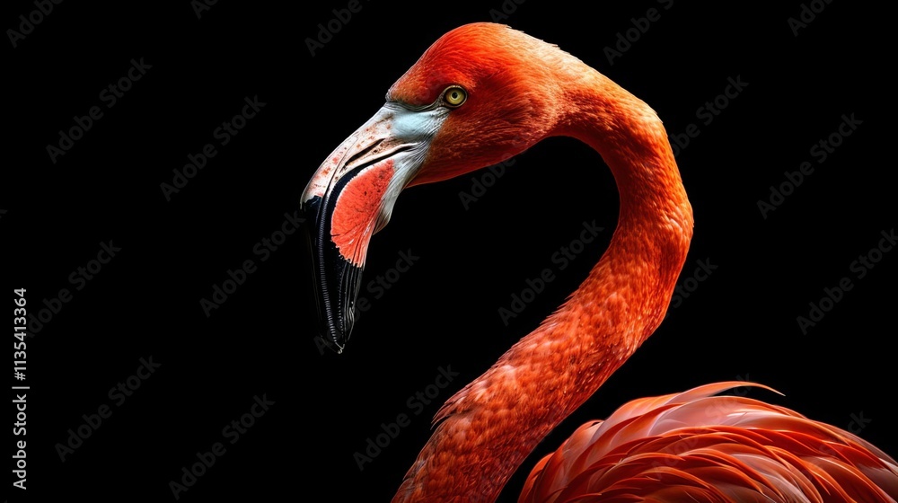 Obraz premium pink, flamingo, portrait, bird, nature, wildlife