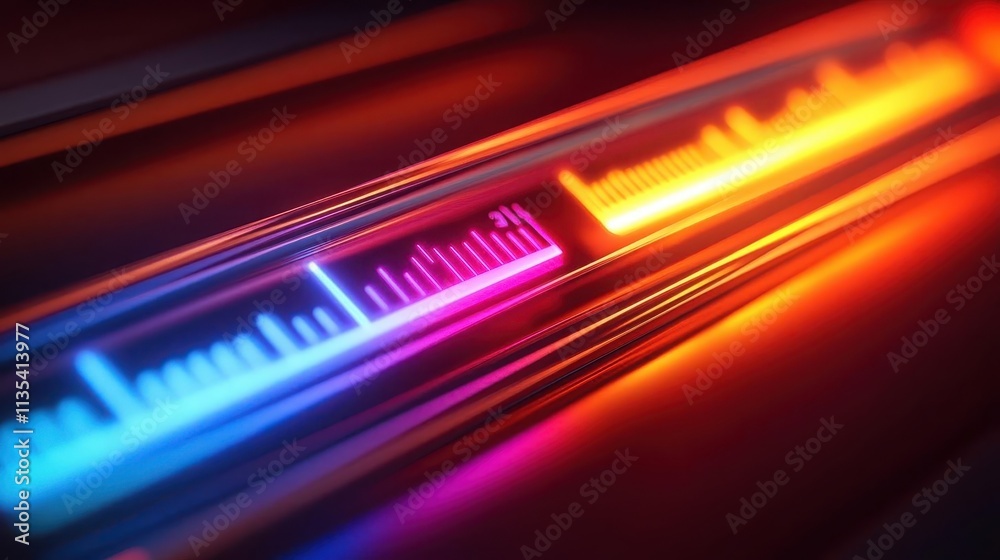 Thermometer with vibrant lighting, sleek design, soft glow