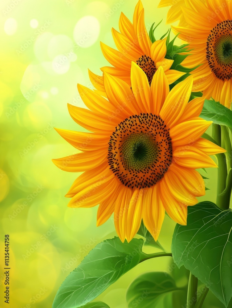 Obraz premium beautiful sunflowers background