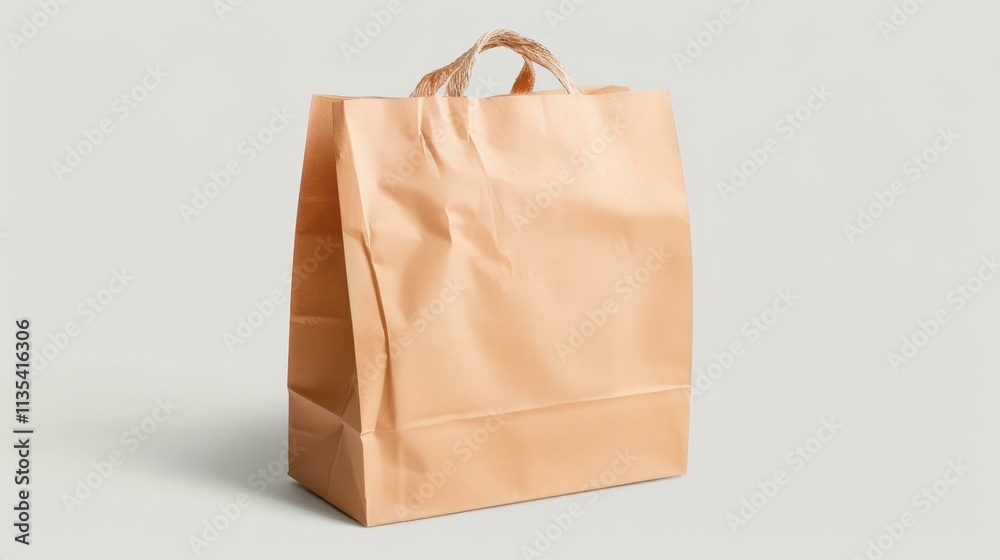Simple beige kraft paper bag, perfect for ecofriendly packaging. Ideal for gifts or retail items in a neat, classic style. Simple beige kraft paper bag, perfect for ecofriendly packaging. Ideal for gifts or retail items in a neat, classic style.