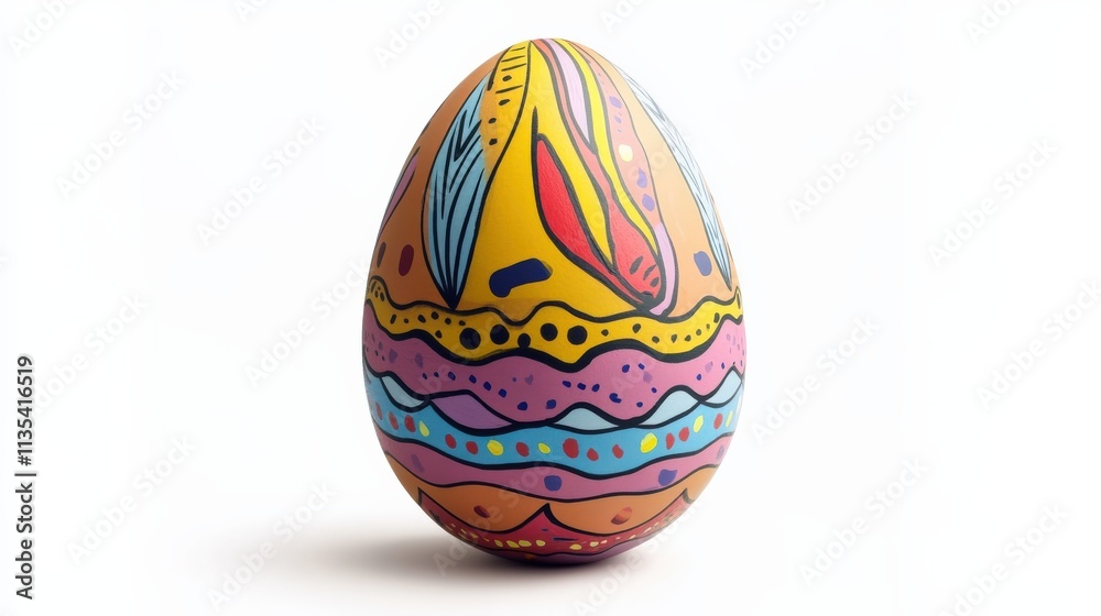 This egg features a mix of bright colors and playful patterns, exemplifying modern artistic expression and creativity. This egg features a mix of bright colors and playful patterns, exemplifying modern artistic expression and creativity.