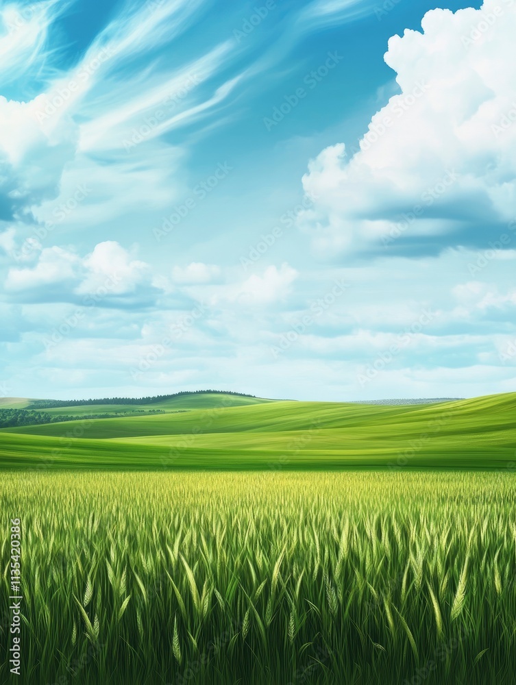 Obraz premium Green field Landscape background