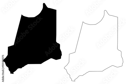 Batha Region (Regions of Chad, Republic of Chad) map vector illustration, scribble sketch Batha map photo