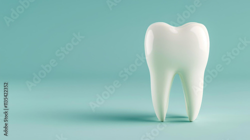Bright white teeth shine against a vibrant blue backdrop, emphasizing the importance of oral hygiene and dental health.