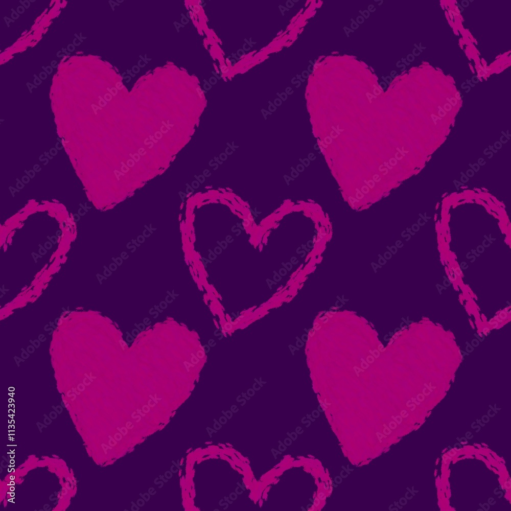 Valentine hearts seamless 14 February love pattern for wrapping paper Valentine hearts seamless 14 February love pattern for wrapping paper