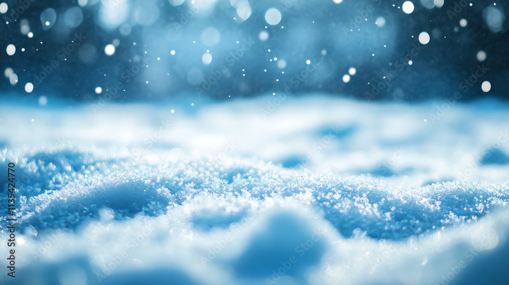 Winter Snowfall, Close up of Fresh Snow. Concept of Winter, Cold, and Nature. Winter Snowfall, Close up of Fresh Snow. Concept of Winter, Cold, and Nature.