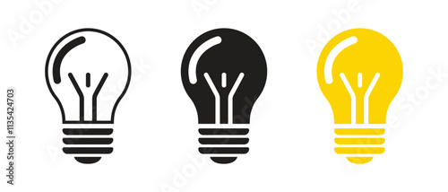 Vector Lamp Icon Set. Light Bulb Icons