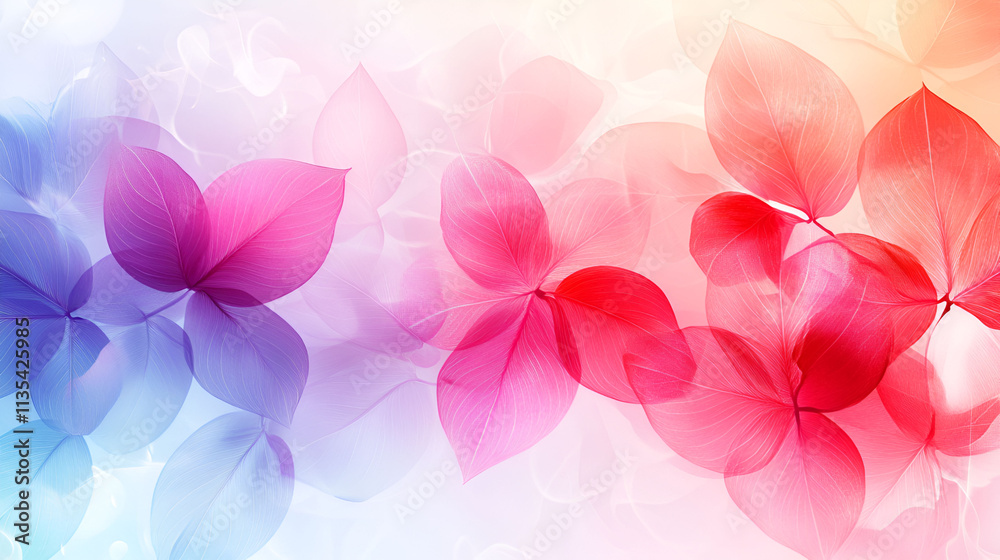 Delicate Pastel Leaves Floral Abstract Design Delicate Pastel Leaves Floral Abstract Design