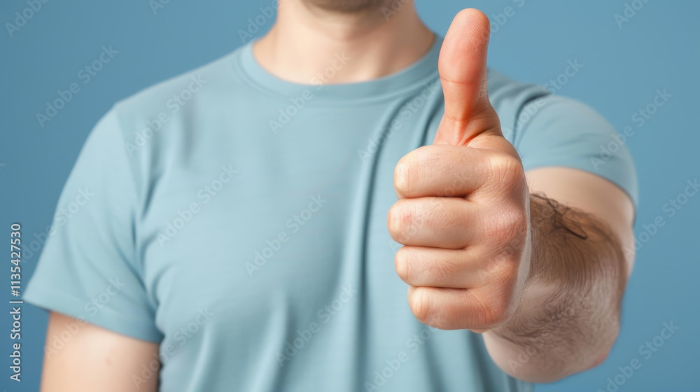 A man smiles and gives a thumbsup, radiating positivity in a clean, bright setting. Perfect for uplifting visuals A man smiles and gives a thumbsup, radiating positivity in a clean, bright setting. Perfect for uplifting visuals