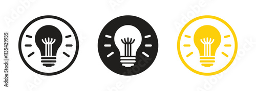 Vector Lamp Icon Set. Light Bulb Icons. Idea Icon Symbols