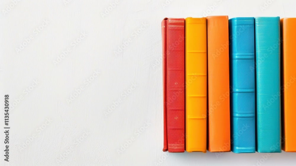 A row of hardcover books stands out against a white backdrop, showcasing the essence of education and knowledge. A row of hardcover books stands out against a white backdrop, showcasing the essence of education and knowledge.