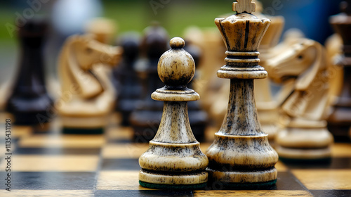 A chess game unfolds strategically.