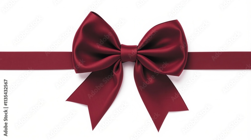 Fototapeta premium Bow in marsala color on the white background