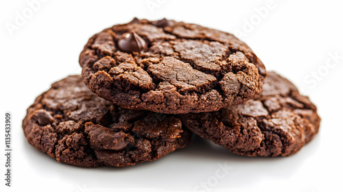 Chocolate cookies on a white background