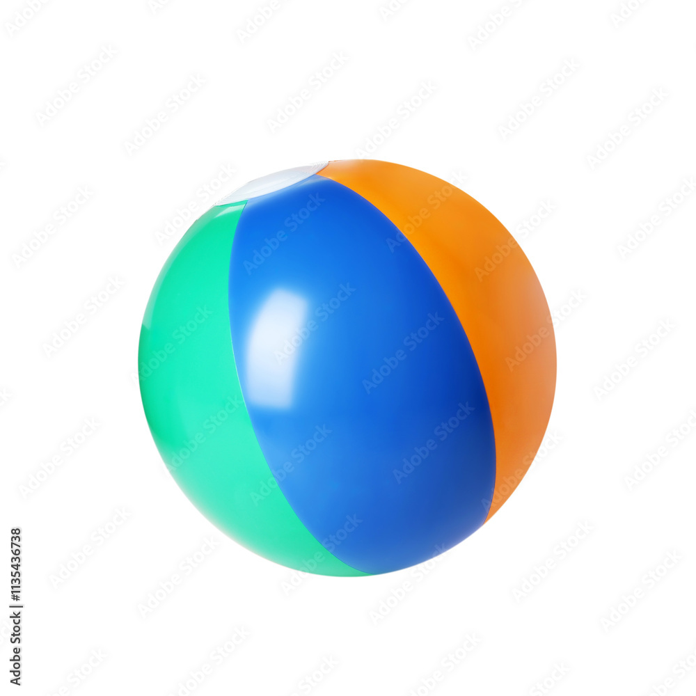 One colorful inflatable ball isolated on white One colorful inflatable ball isolated on white
