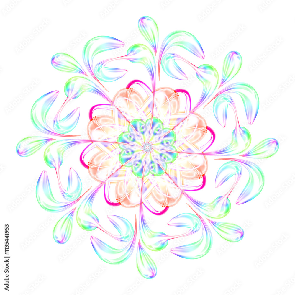 Obraz premium Karya Seni Tanpa Judul Abstract mandala with rainbow colour gradations