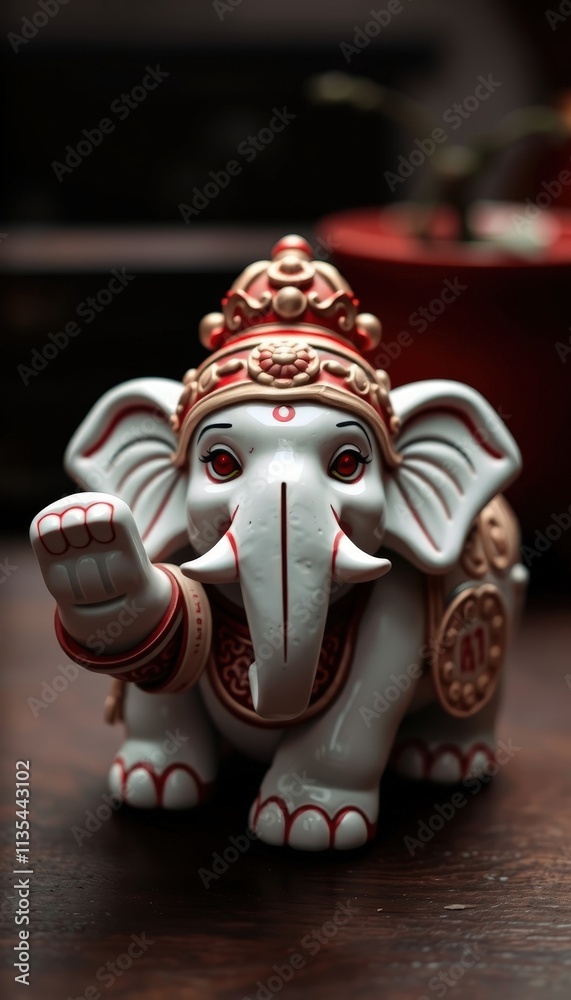 Majestic Elegance An Ornate Elephant Figurine Displaying Cultural Richness and Symbolism Through Intricate Patterns and Vibrant Hues Majestic Elegance An Ornate Elephant Figurine Displaying Cultural Richness and Symbolism Through Intricate Patterns and Vibrant Hues