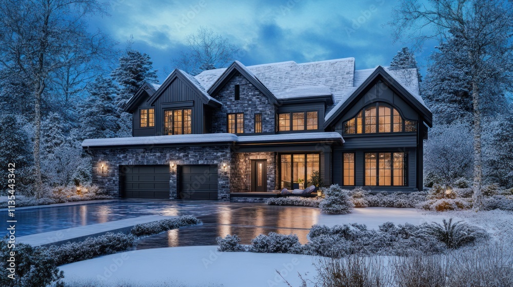 Luxury Farmhouse in Winter Wonderland
