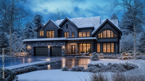 Luxury Farmhouse in Winter Wonderland