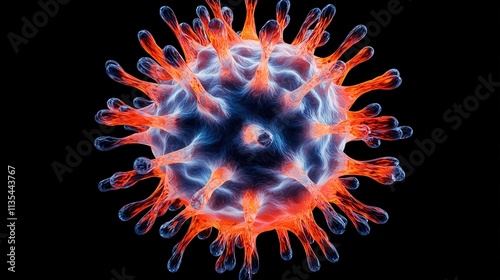 Virus spread and infection dynamics laboratory research scientific study dark background close-up view health awareness