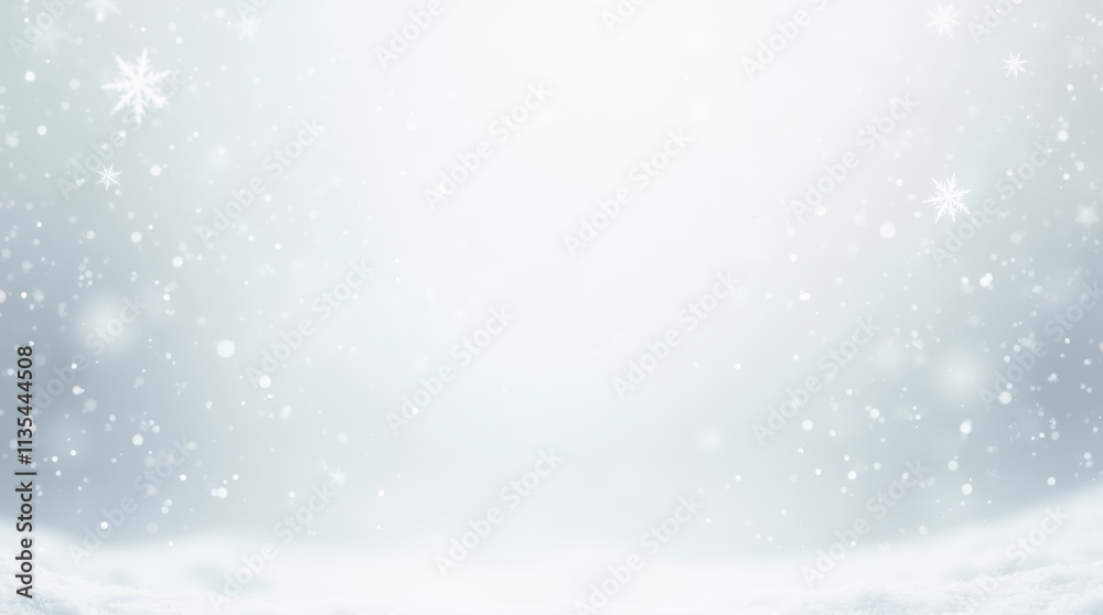 Snowfall Elegance with Subtle Gradient and Falling Snowflakes Snowfall Elegance with Subtle Gradient and Falling Snowflakes