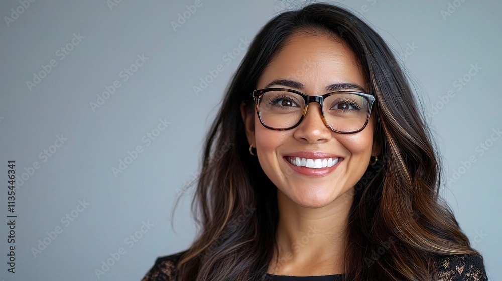 Confident Businesswoman Smiling at Camera in Professional Setting Confident Businesswoman Smiling at Camera in Professional Setting