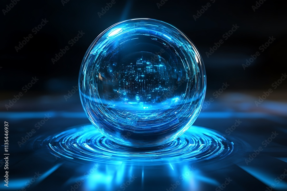 Abstract glowing sphere, futuristic technology concept. Abstract glowing sphere, futuristic technology concept.
