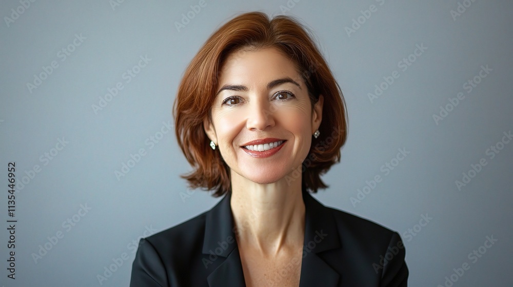 Confident Businesswoman Smiling at Camera with Professional Attire Confident Businesswoman Smiling at Camera with Professional Attire