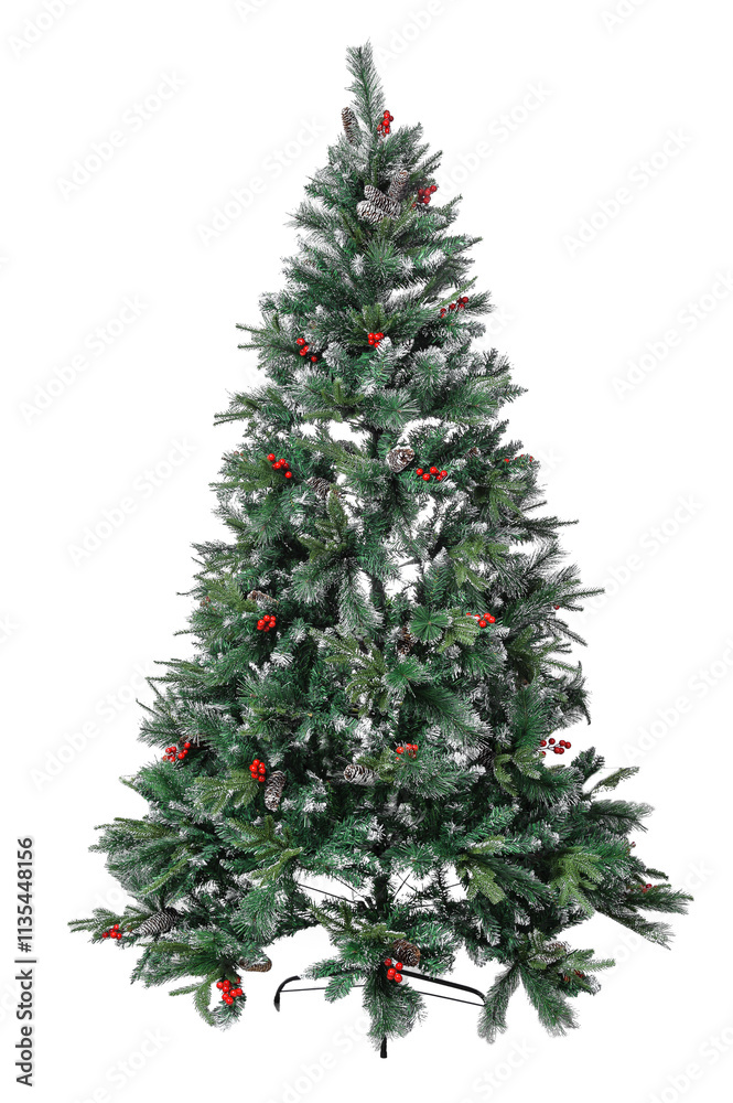 Christmas tree without toys on a white isolated background. Christmas tree without toys on a white isolated background.
