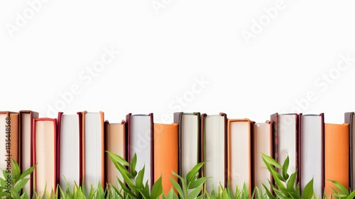 Elegant banner featuring vertical book spines, perfect for showcasing classic literature and educational themes.