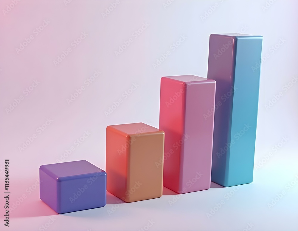3D render of a bar chart icon, isolated on a transparent background ia 3D render of a bar chart icon, isolated on a transparent background ia