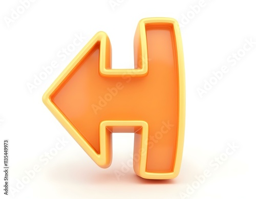 one orange arrow 3d render icon isolated on transparent background cutout ia photo