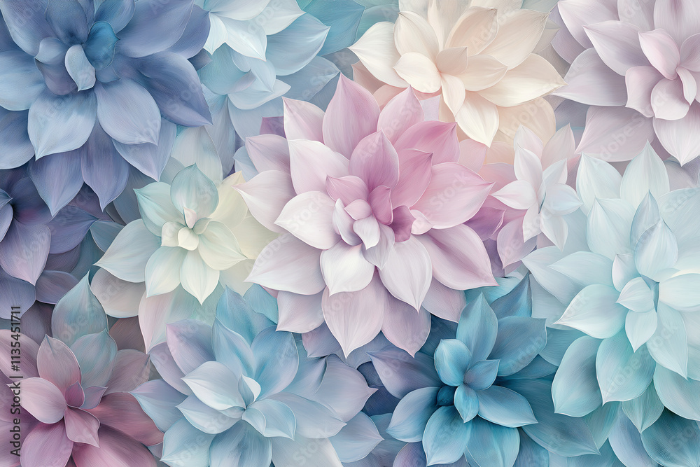 Naklejka premium Pastel Succulents Floral Background