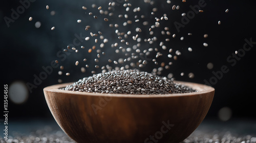 Studio Shot of Chia Seeds