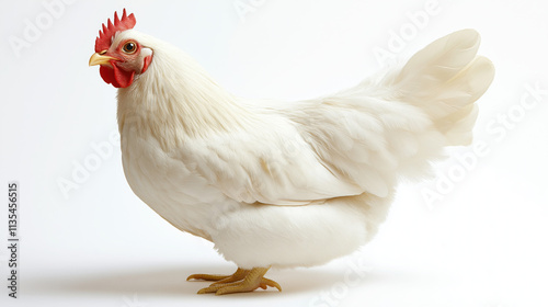 Studio Shot of a Chicken Bird with Detailed Feathers