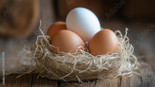 Studio Shot of Chicken Eggs