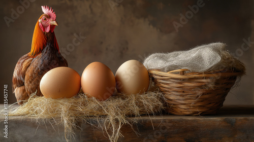 Studio Shot of Chicken Eggs
