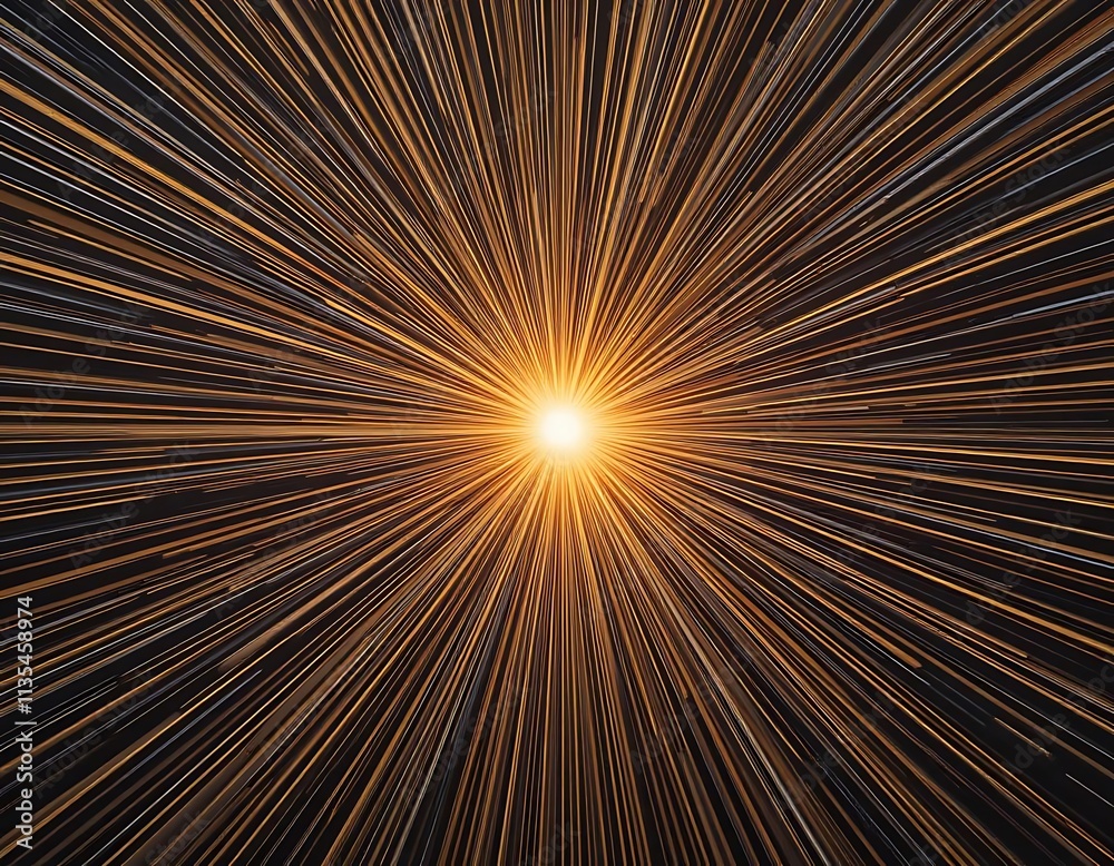 Obraz premium Thin lines radiating outward from a central glowing dot