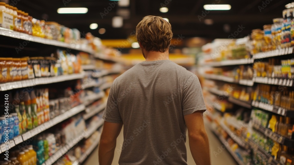 Immersive shopping experience with ai curation in grocery store aisle Immersive shopping experience with ai curation in grocery store aisle