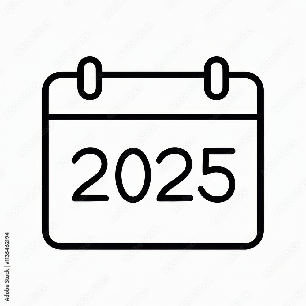 Vector icon calendar 2025. Symbols of new year with numbers 2025 Vector icon calendar 2025. Symbols of new year with numbers 2025