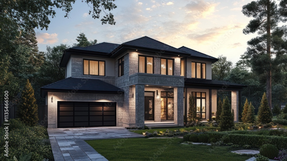 Luxury Modern House Design: Evening Ambiance Luxury Modern House Design: Evening Ambiance