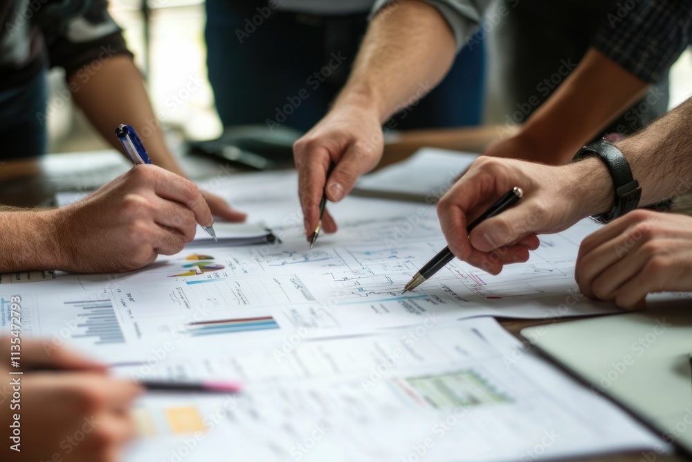 teamwork meeting discussing a new project and hand pointing graph on paperwork
teamwork meeting discussing a new project and hand pointing graph on paperwork
