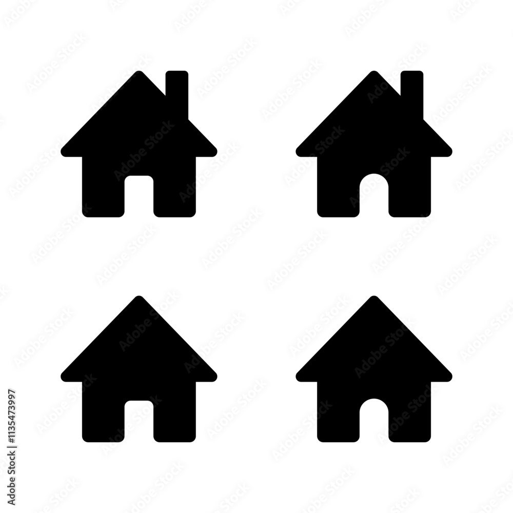 Web home icon set in generic style. Homepage sign symbol. House concept Web home icon set in generic style. Homepage sign symbol. House concept