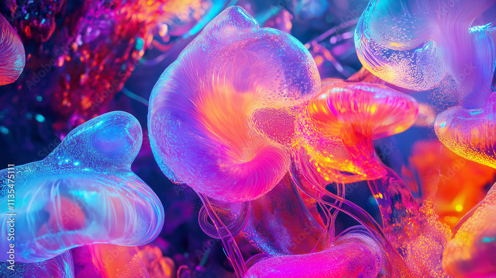 Neon Jellyfish Abstract Neon Jellyfish Abstract