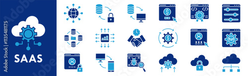 Software as a Service icon collection set. Containing design software, service, technology, business, digital, internet