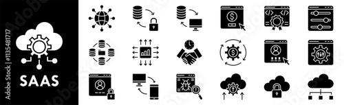 Software as a Service icon collection set. Containing design software, service, technology, business, digital, internet