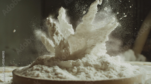Studio Shot of Flour - Fine and Versatile Baking Essential in Focus