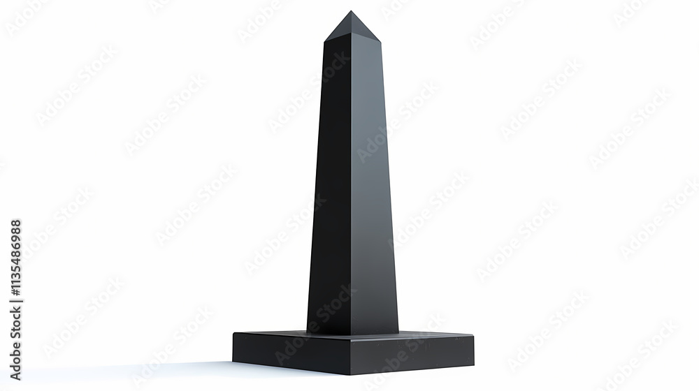 Black obelisk monument with a square base, isolated on a white background. Obelisk. Illustration Black obelisk monument with a square base, isolated on a white background. Obelisk. Illustration
